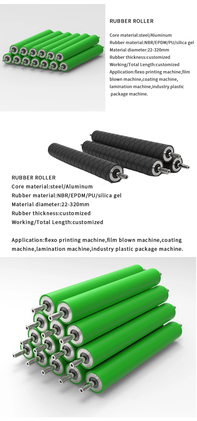 Customized Hulling Machinery Polyurethane Rubber Roller